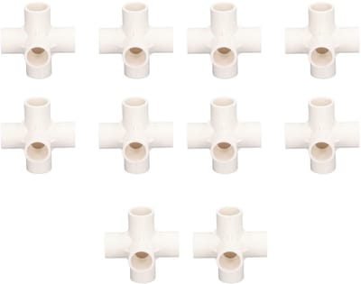Dailygoods- PVC-fitting 10 Stuks - 5-weg Connector - Elleboogfitting - Driedimensionale Buisfitting - Voor Waterleidingen - Binnendiameter 20 mm