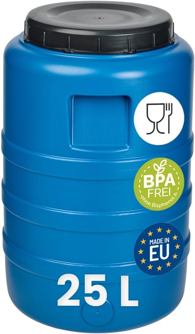 Garronda 25L – Vat met wijde hals - Kuilvoer in vat – Bagagetrommel – Gistingsvat – Gistingscontainer – Voerton
