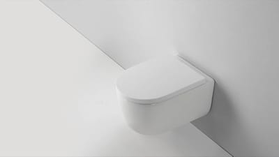 QeramiQ Dely Swirl hangtoilet – spoelrandloos – diepte 53 cm – met 35 mm softclose zitting – glans wit