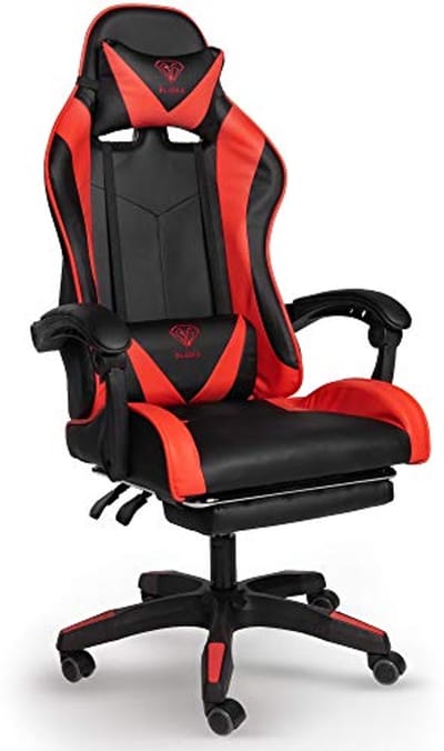 Ergonomische Gamingstoel voor Thuis en Kantoor in Sportief Design - Zwart/Rood