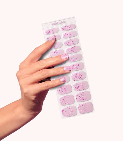 Pink Gellac UV Nagelstickers - Gellak Stickers 0051 Blissful Bouquet - Nail Art Gel Stickers voor Nagels - 20 stuks in 10 maten
