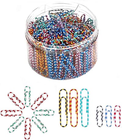 Kleurige Paperclips in Metalen Doos, 450 Stuks voor Kantoor, School en Thuis, Ideaal voor Documentorganisatie en Kantoorbenodigdheden