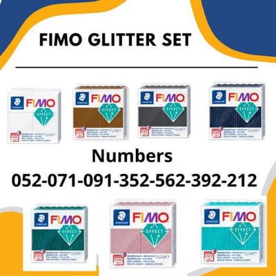 Fimo klei Glitter set - 7 stuks