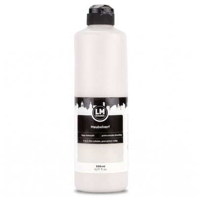 LM-Kreativ Meubelverf - Houtverf op waterbasis - Voor binnen en buiten - Milieuvriendelijk - Beenwit - 500 ml