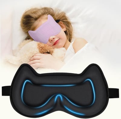 Comfortabel 3D Slaapmasker voor Kinderen met Traagschuim - Verstelbaar en Drukvrij