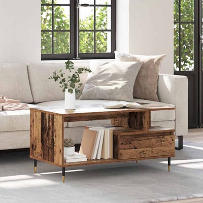 vidaXL - Salontafel - Oudhout - 90 - x - 49 - x - 45 - cm - Bewerkt - hout