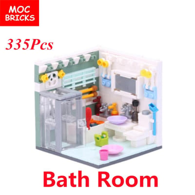 Set MOC Bakstenen Huis Meubilair Badkamer Ruimte Keuken Stad Vrienden Huis Bouwen Educatief Speelgoed Cadeau