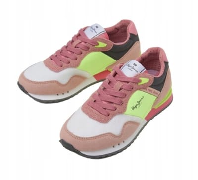 Pepe Jeans - Sportieve Damesschoenen - Multicolor - Leren Buitenkant - Vetersluiting