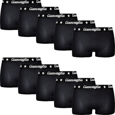 10-pack Dames Onderbroek Katoen - Boxershorts - Korte Pijp - Maat M - Zwart