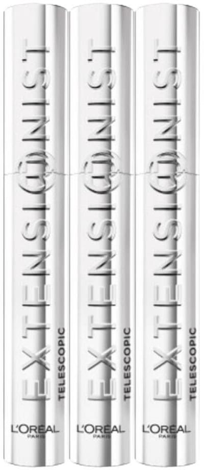 L'Oréal Mascara Extensionist Telescopic Washable Black - 3 x 9,9 ml - Voordeelverpakking