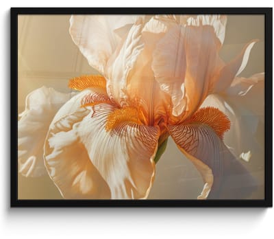 Poster in lijst - Fotolijst 70x50 cm - Posters - Close up - Oranje - Iris - Posterlijst zwart - Decoratie - Wanddecoratie woonkamer - Muurdecoratie slaapkamer