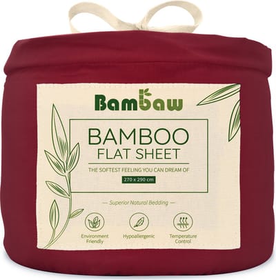 Bambaw Luxe Bamboe Lakens 270x290cm – Ultra ademende stof – Hypoallergeen – Beddengoed - Bourgondy