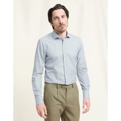OLYMP Signature Overhemd, Tailored Fit, Signature Kent, Olijfgroen