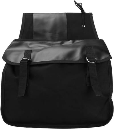 Fiets achtertas - Fietstas bagagedrager - Boodschappen vervoeren - Waterbestendig canvas - 35-40 Liter - Zwart