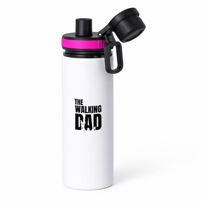 Hacebo® - the walking dad waterfles met draaidop roze - Quotes - je vader - zombie vader - vader cadeautjes - vaderdag - verjaardagscadeau - verjaardag - cadeau - geschenk - kado - gift - vader artikelen - water fles - 850ML