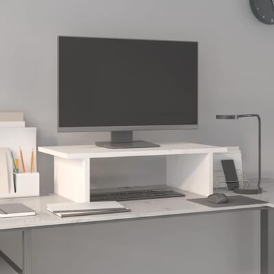 vidaXL - Monitorstandaard - 50x27x15 - cm - massief - grenenhout - wit