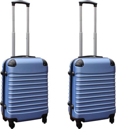 Travelerz kofferset 2 delig ABS handbagage koffers - met cijferslot - 39 liter - licht blauw