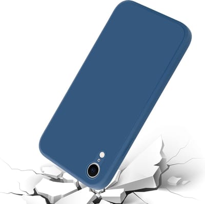 ShieldCase telefoonhoesje geschikt voor Apple iPhone Xr vierkante silicone case - blauw - Siliconen hoesje - Shockproof case hoesje - Backcover case - Bescherming