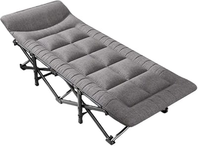 Celestul Campingbed - Stretcher - Opvouwbaar - Draagbaar - Strandstoel - Veldbed 1 Persoon - Kamperen - Zonnebed - Grijs