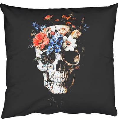 Sierkussens - Kussentjes Woonkamer - 50x50 cm - Bloemen - Schedel - Kleurrijk