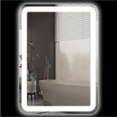 Kleankin Badkamerspiegel LED, 50 x 70 cm, met 3 kleurlichten en aanraakschakelaar, IP44