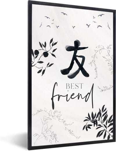 Fotolijst incl. Poster - Best friend - Beste vrienden - BFF - Spreuken - Quotes - 40x60 cm - Posterlijst