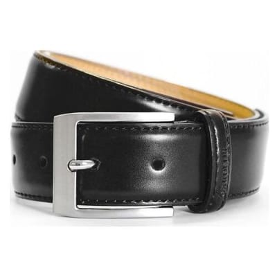 Gardeur Smalle Glad Lederen Riem Zwart / male