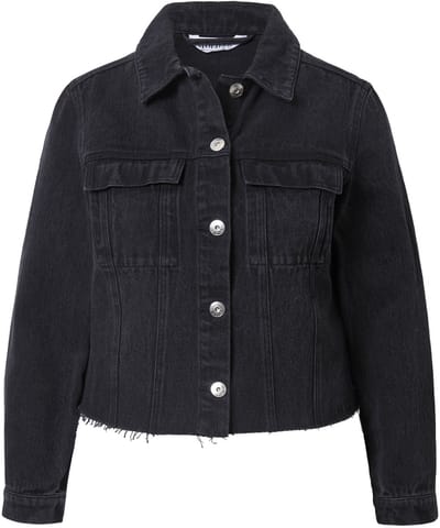 Studio Untold - Dames - Denim jas cropped ingekorte zoom - Zwart - Maat 50+
