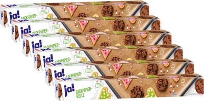 Ja! | 6 x 20 meter bakpapier | op rol | voor in de oven of magnetron | FSC voor verpakking en papier |