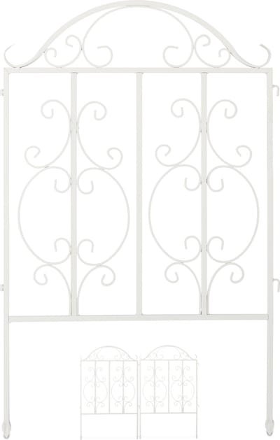 tuinhek - set van 3 - elk 98 x 63,5 cm - metaal - wit