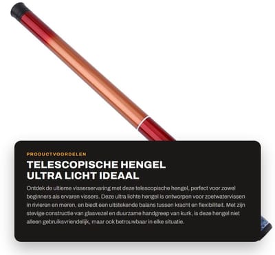Dailygoods- Handhengel Telescoopstang - Ultra Licht - Harde Visuitrusting - Zoetwater - Vaste Stok - Schokbestendig - Vishengel
