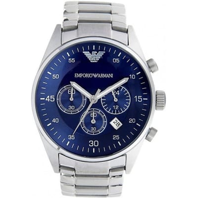 Emporio Armani AR5860 Blauw Wijzerplaat Chronograaf Herenhorloge
