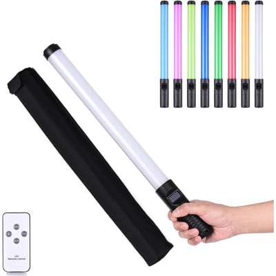 20W Handheld RGB Kleurrijke Licht Wand LED Fotografie Licht Tweekleurige Temperatuur 3000K-6500K zwart