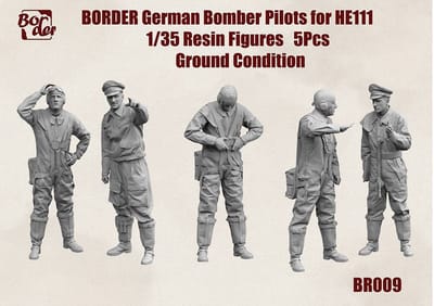 Border Model Modelbouwpakket Auto - BR009 Duitse Bomber Piloten voor Heinkel He 111 WWII - Grondtoestand - 5 Resin Figuren Resin onderdeel - 1:35 - Modelbouw