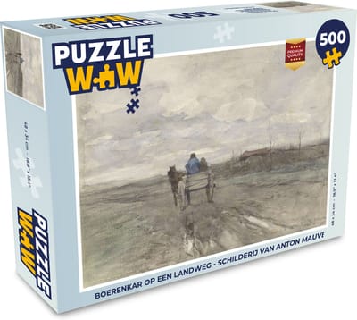 Puzzel Boerenkar op een landweg - Schilderij van Anton Mauve - Legpuzzel - Puzzel 500 stukjes