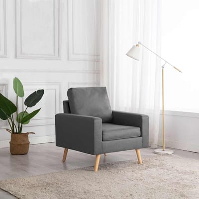 vidaXL - Fauteuil - stof - lichtgrijs