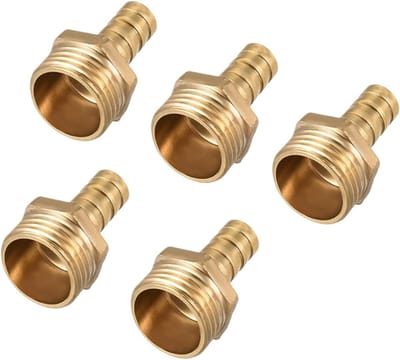 Set van 5 Cardan Scharnieren voor Kachels, Messing, Binnen draad, Schroefaansluiting, Gas- en Wateraansluitingen, Verwarmingssystemen, Sanitair Accessoires