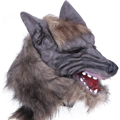 Halloween Griezelig Rubberen Dier Manen Weerwolf Wolf Hoofd Masker Hoofd Halloween Maskerade Cosplay Masker Feest Kostuum Prop gray