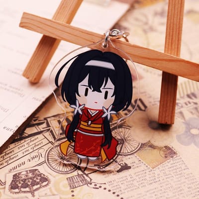 Actie Bungo Stray Dogs Sleutelhanger Speelgoed Q Versie Nakajima Atsushi Yosano Akiko Kunikida Doppo Mori Ogai Plastic Sleutelhanger Cadeau Speelgoed black