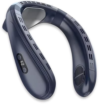 DreamGoods Nek Ventilator met Koeling & Temperatuurregeling - 2026 Pro - NTC-Chip - 6000mAh - Draadloos & Oplaadbaar - Draagbare Mini Ventilator - Nek Fan - Gezichtsventilator - Handventilator - Hals Ventilator - Nekventilator - Stil