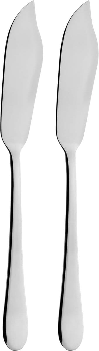 SnelShoppen - 2-delige Vismessenset Roestvrij Staal 18/0 - Zwart - Perfect voor Keuken, Feest en BBQ - Duurzaam en Tijdloos Design