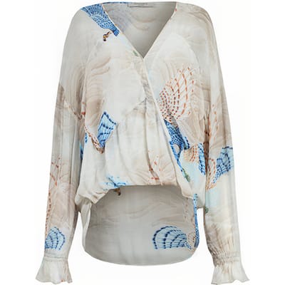 AllSaints Penny Swoop Top Ecru White Größe: 32 | Blusen Outlet | Damen | Braun