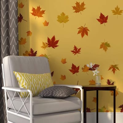 Allecto - Muurstickers - Herfst Decoratie - 52 Stuks - Esdoornbladen - Wanddecoratie voor Woonkamer en Slaapkamer - Geschikt voor Kinderen