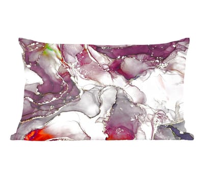 Sierkussens - Kussentjes Woonkamer - 60x40 cm - Marmer - Rood - Paars - Goud