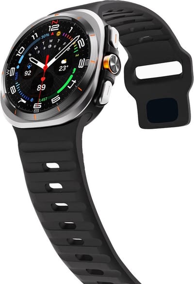 Siliconen bandje - geschikt voor Samsung Galaxy Watch Ultra (47mm) / Ultra 2025 (47mm) - zwart