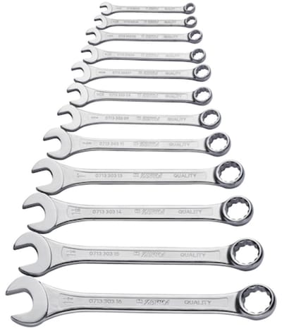 Wurth - Ringsteeksleutel assortiment, inch Kort ontwerp, 12 stuks - Ringsteeksleutel assortiment, inch Kort ontwerp, 12 stuks x 1 st Sleutelwijdte 9/16 inch