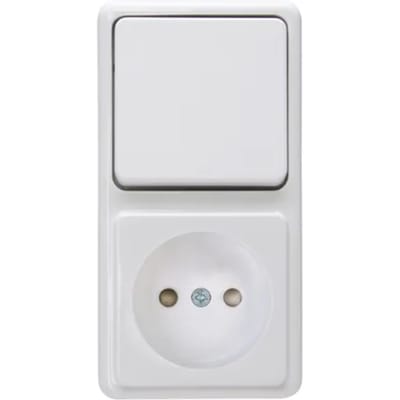 Sencys Combinatie Wisselschakelaar/stopcontact Tuleda Wit