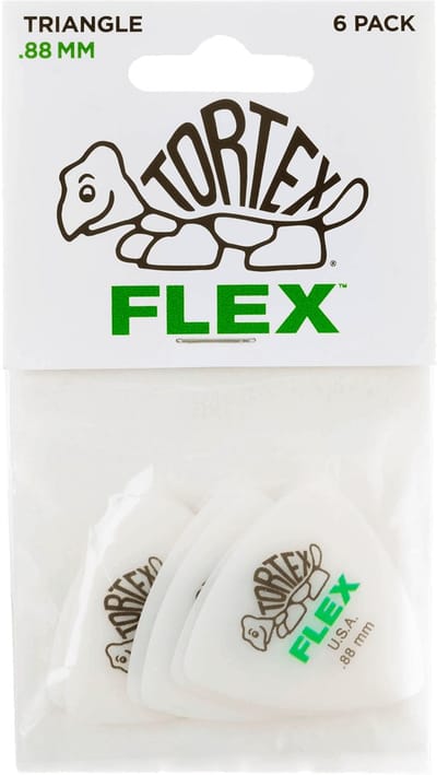 Jim Dunlop Tortex Flex - Plectrums - Triangle - 0,88 mm - Player's Pack 6 Stuks