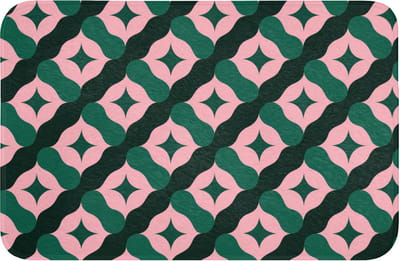 Badmat 60x40 cm - Antislip - Groen - Roze - Retro - Sterren - Badmatten voor badkamer - Badkamermat - Douchemat - Badkamer mat
