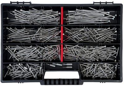 Dailygoods- Schroevenset 430-delig - V2A Houtschroeven/Spaanplaatschroeven 4x30/4x70 - Inclusief 4 TX Bits - Assortimentskoffer - Professionele Kwaliteit - Schroeven